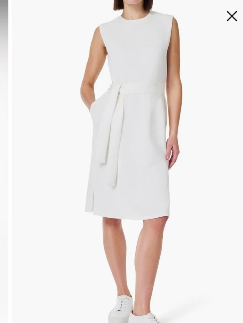$138 NWT SPANX Aire Sleeveless Tank Dress Powder White Medium